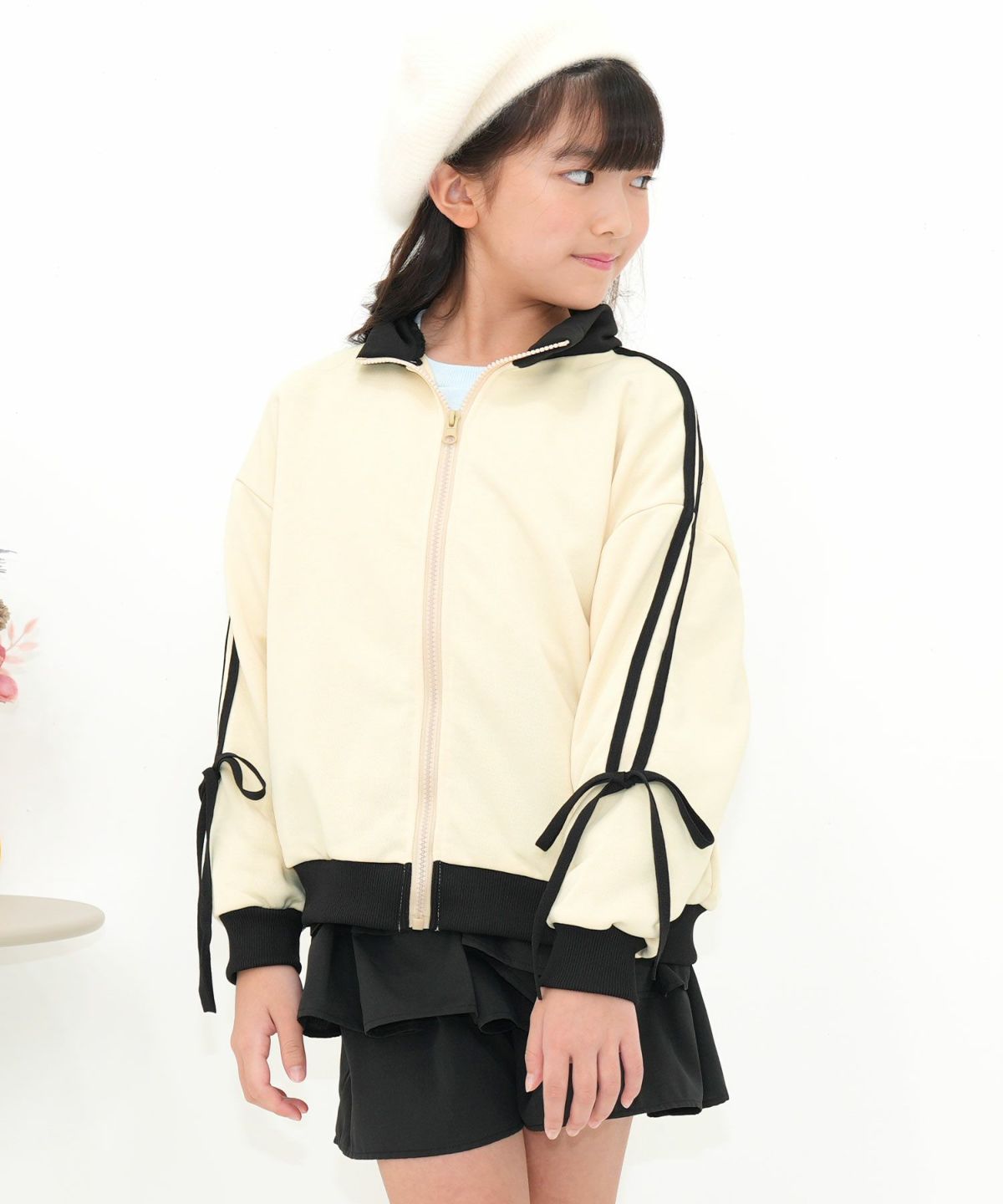 リボン付きトラックジャケット